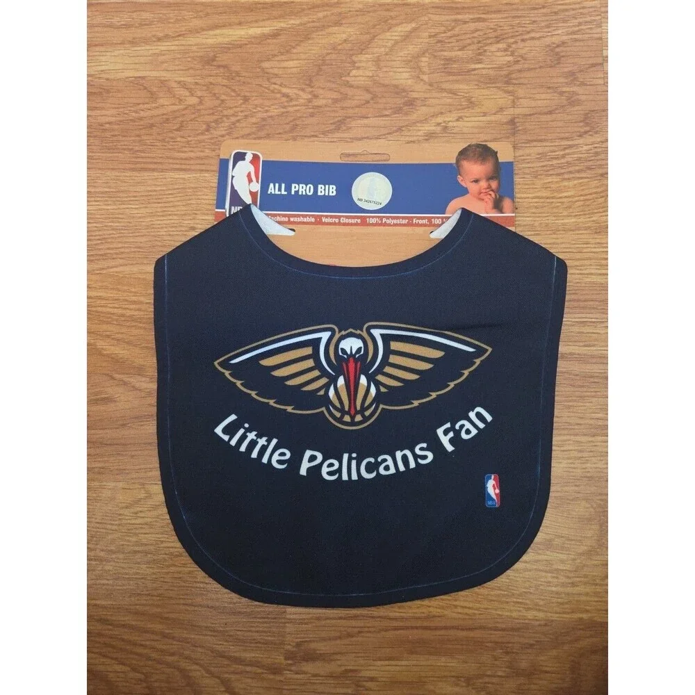 NBA New Orleans Pelicans Baby Bib Basketball Hook and Loop NEW